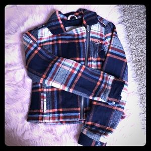 Plaid cross body zip Hollister jacket! *price drop